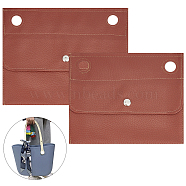 WADORN 2Pcs 2 Styles PU Imitation Leather Bag Organiser Inserts, Rectangle, Sienna, 158~180x190~225x5mm, Hole: 18.5mm, 1pc/style(DIY-WR0002-86)