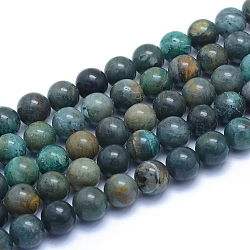 Natural Chrysocolla Beads Strands, Round, 8~8.5mm, Hole: 0.8mm, about 50pcs/strand, 15.55 inch(39.5cm)(X-G-L552H-12)