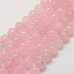 Natural Rose Quartz Bead Strands, Round, Dyed, 4mm, Hole: 1mm, about 86pcs/strand, 14.7 inch(X-G-P281-02-4mm)