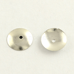 Iron Bead Caps, Cadmium Free & Nickel Free & Lead Free, Disc, Platinum, 8x1.8mm, Hole: 1mm(IFIN-R198-03P-NF)