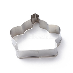 Tarnish Resistant 304 Stainless Steel Cookie Cutters, Cookies Moulds, DIY Biscuit Baking Tool, Crown, Stainless Steel Color, 54x56x17.5mm(DIY-E012-13A)