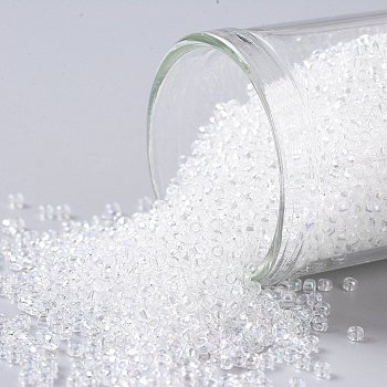 TOHO Round Seed Beads, Japanese Seed Beads, (161) Transparent AB Crystal, 15/0, 1.5mm, Hole: 0.7mm, about 3000pcs/10g
