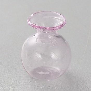 Glass Vase Mini Model, Micro Landscape Dollhouse Accessories, Pretending Prop Decorations, Pink, 21x26.5mm
