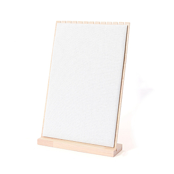 Bamboo Necklace Display Stands, Covered by Velvet, Rectangle, White, 38x25cm