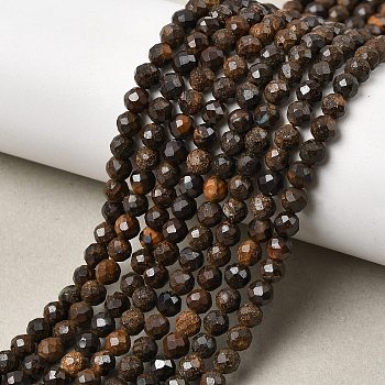 Natural Fire Opal Beads Strands, Faceted, Round, 4mm, Hole: 0.7mm, about 93pcs/strand, 15.55''(39.5cm)