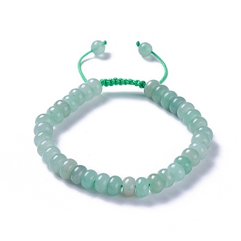 Adjustable Natural Green Aventurine Braided Bead Bracelets, with Nylon Cord, 2 inch~2-1/2 inch(5.2~6.6cm)