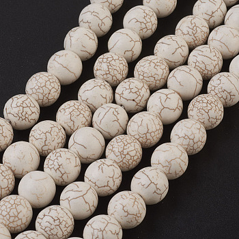 Synthetic Magnesite Beads Strands, Round, 12mm, Hole: 1.5mm, about 490pcs/1000g