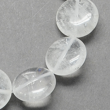 Clear Flat Round Quartz Crystal Beads