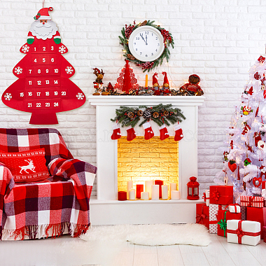 Christmas Tree Felt Fabric Pendant Decorations with Advent Calendar(DIY-WH0032-26)-5
