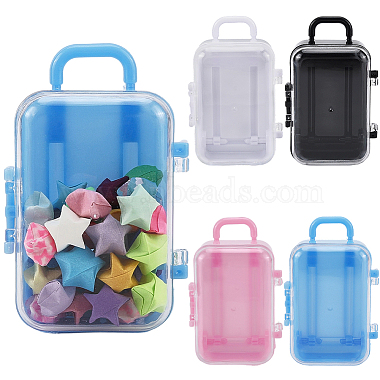 4Pcs 4 Colors Trolley Bag Shaped Plastic Candy Storage Boxes(AJEW-SP0002-61)-1