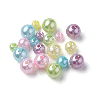605Pcs 15 Style Spray Painted ABS Plastic Imitation Pearl Beads(OACR-YW0001-34)-2