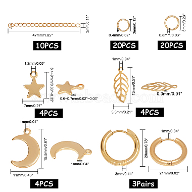 unicraftale diy 304 kits de fabrication de boucles d'oreilles en acier inoxydable(DIY-UN0001-71G)-3