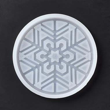 Moules en silicone de tapis de tasse de motif de flocon de neige de noël bricolage(DIY-E055-17)-3