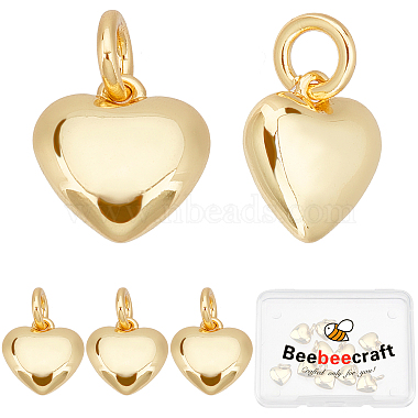 Real 18K Gold Plated Heart Brass Pendants