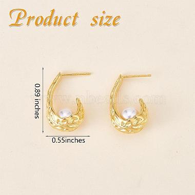 Natural Pearl Teardrop Stud Earrings(JE1078A)-2