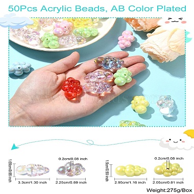 50個のアクリルビーズ(OACR-CJ0002-12)-8