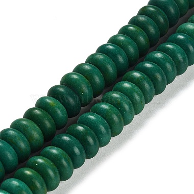 Dark Green Rondelle Synthetic Turquoise Beads