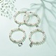ABS Plastic Imitation Pearl  & Rhinestone Beaded Stretch Bracelet with Alloy Charm for Women(BJEW-JB08526)-2