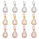 BENECREAT 12Pcs 3 Colors Brass Cubic Zirconia Charms(KK-BC0002-77)-1