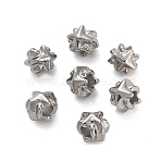 304 Stainless Steel Beads, Star, Stainless Steel Color, 3.5x4x3.5mm, Hole: 1.4mm(STAS-D204-63P)