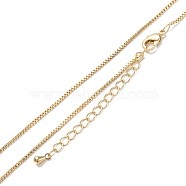 Brass Box Chain Necklaces, Long-Lasting Plated, Real 18K Gold Plated, 16.34 inch(41.5cm)(NJEW-K123-11G)