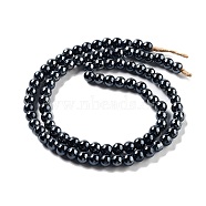 Handmade Nepalese Lampwork Beads, Round, Black, 8.5x7.5mm, Hole: 1.4mm, about 89pcs/strand, 25.91''(65.8cm)(LAMP-Z008-01C)