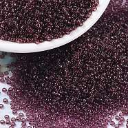 MIYUKI Round Rocailles Beads, Japanese Seed Beads, 15/0, (RR153) Dark Smoky Amethyst, 1.5mm, Hole: 0.7mm, about 5555pcs/10g(X-SEED-G009-RR0153)