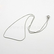 Herringbone Chain Necklace for Men, 304 Stainless Steel Snake Chain Necklaces, with Lobster Claw Clasps, Stainless Steel Color, 17.7 inch~19.6 inch(45~50cm), 1mm(NJEW-F027-16-1mm)