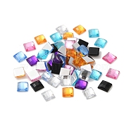 Imitation Taiwan Acrylic Rhinestone Cabochons, Flat Back & Faceted, Square, Mixed Color, 8x8x3mm, about 2000pcs/bag(GACR-A023-8x8mm-M)