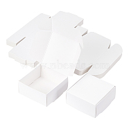 Paper Candy Boxes, Bakery Box, for Party, Wedding, Baby Shower, Square, White, Finished Product: 6.5x6.5x3cm(CON-BC0006-60B-03)