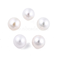 Natural Pearl Beads, No Hole/Undrilled, Round, Floral White, 6.5~7mm(PEAR-N020-F08)