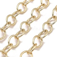 Aluminium Cable Chains, Texture, Unwelded, with Spool, Light Gold, 18x14x2mm, about 32.81 Feet(10m)/Roll(CHA-C002-08KCG)