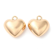 Brass Pendants, Heart Charm, Light Gold, 16x15x8mm, Hole: 1.8mm(KK-Q770-08G)
