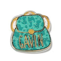 Graduation Theme Acrylic Pendants, Bag, 33x36x2mm, Hole: 1.6mm(OACR-O005-01D)