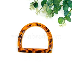 Resin Handbag Accessories, DIY Hand-woven Handbag, Half Round, 120x110x15mm, Inner Diameter: 80mm(PW-WG345C8-01)