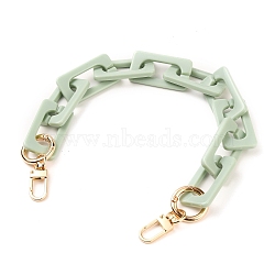 Acrylic Cable Chains Bag Straps, with Alloy Swivel Clasps & Spring Gate Ring, for Replacement Shoulder Bag Accessories, Dark Sea Green, 15.55 inch(39.5cm)(X-AJEW-BA00028-02)