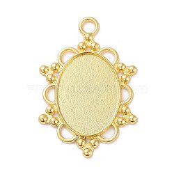 Alloy Pendant Cabochon Settings, Plain Edge Bezel Cups, Oval, Golden, Tray: 25x18mm, 44x30x2mm, Hole: 3.5mm(PALLOY-E577-35G)