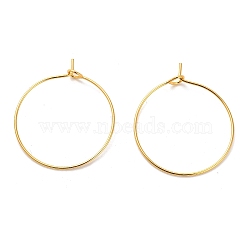 Brass Hoop Earrings Findings, Wine Glass Charms Findings, Golden, 30.5x25mm, Pin: 0.6mm(IFIN-R211-01G)