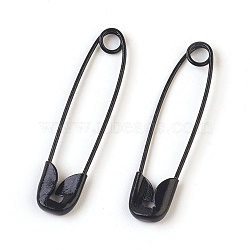 Iron Safety Pins, Black, 30x7x2mm, Pin: 0.7mm(IFIN-F149-E03)