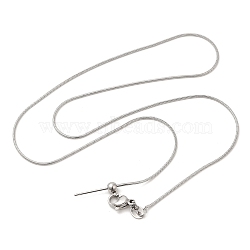 304 Stainless Steel Snake Chain Necklace for Women, for Beadable Necklace Making, Stainless Steel Color, 17.24 inch(43.8cm)(NJEW-G104-01P)