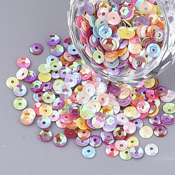 Ornament Accessories, PVC Plastic Paillette/Sequins Beads, Faceted, Flat Round, Mixed Color, 4.5x1mm, Hole: 1mm, about 1100pcs/bag(PVC-T005-031A-01)