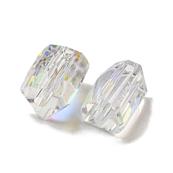 Electroplate Glass Beads, Faceted, Triangle, Clear, 7.5x5.5x6mm, Hole: 1.2mm, 100pcs/bag(EGLA-Z004-05F)