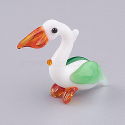 Home Decorations, Handmade Lampwork Display Decorations, Bird, Colorful, 29~35x10~12x22~27mm(LAMP-J084-73)