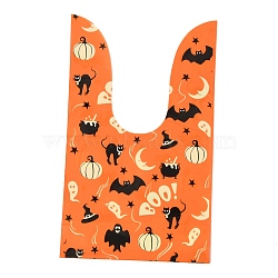 Halloween Theme Plastic Bags,  for Halloween Party Sweets Snack Gift Ornaments, Bat Pattern, 22.6x13.5cm, 50pcs/bag(ABAG-L011-B07)