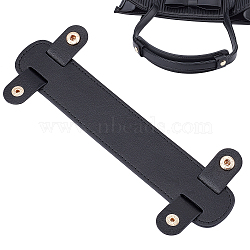 Imitation Leather Bag Strap Padding, Pressure Relief Shoulder Strap Protector Cover, with Iron Button, Black, 22.8x9.3x0.5cm(DIY-WH0304-307B)
