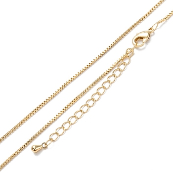 Brass Box Chain Necklaces, Long-Lasting Plated, Real 18K Gold Plated, 16.34 inch(41.5cm)