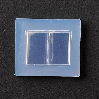 DIY Book Shape Cabochon Silicone Molds, Resin Casting Molds, for UV Resin & Epoxy Resin Jewelry Making, White, 42x37x9mm, Inner Diameter: 27.5x22mm