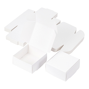 Paper Candy Boxes, Bakery Box, for Party, Wedding, Baby Shower, Square, White, Finished Product: 6.5x6.5x3cm