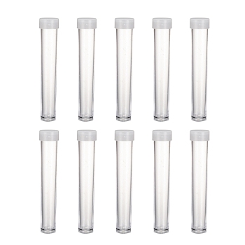 Clear Tube Plastic Bead Containers with Lid, 13.5mm wide, 76mm long