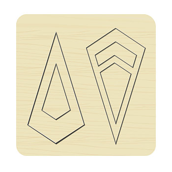 Wood Cutting Dies, with Steel, for DIY Scrapbooking/Photo Album, Decorative Embossing DIY Paper Card, Triangle Pattern, 10x10x2.4cm